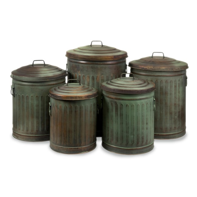 Set Of 5 Americana Hidden Treasures Storage Containers