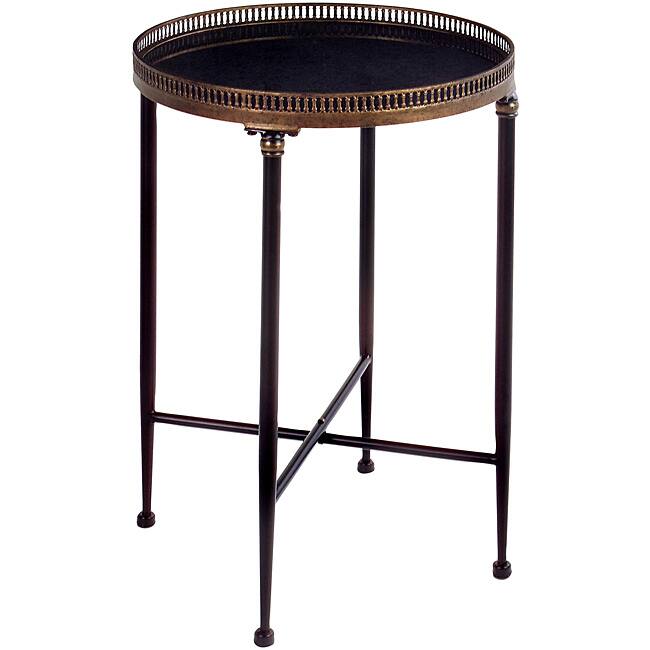 Argento Round Black Accent Table