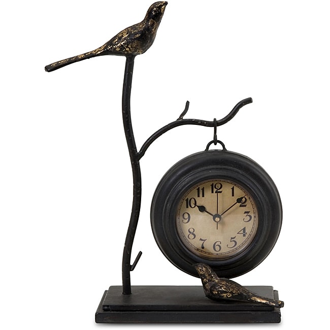 Iron Argento Feathered Friends Hanging Table Clock