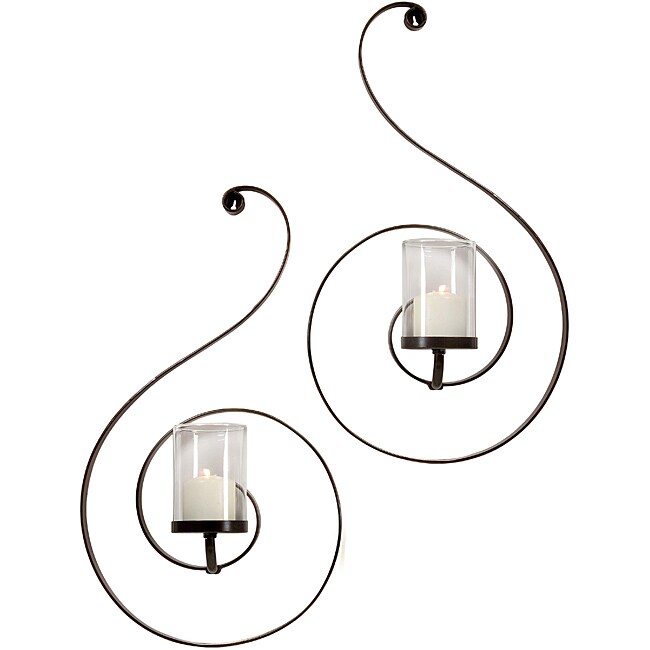 Set Of 2 Argento Spiral Sconces