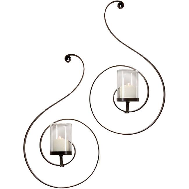 Set of 2 Argento Spiral Sconces