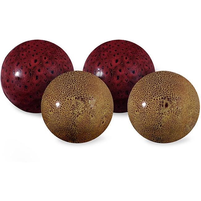 Set of 4 Ceramic Argento Decorative Balls  Free Shipping Today  Overstock.com  13016439