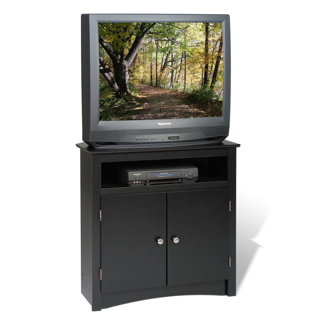 Prepac Tall Corner TV Cabinet, Black - 32" W x 32" H x 21" D