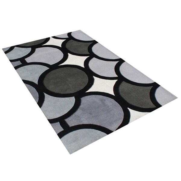 Alliyah Handmade Grey New Zealand Blend Wool Rug (5' x 8') - 5' x 8'