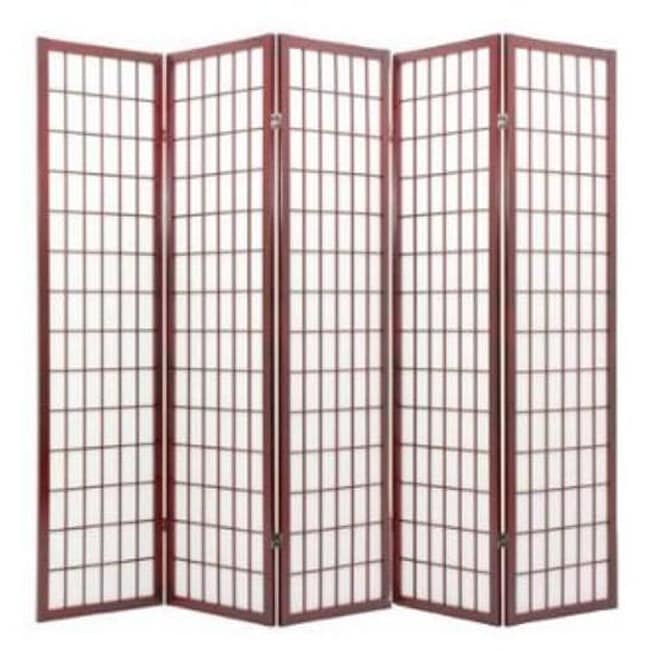 Oriental Shoji 5 panel Cherry Room Divider Screen