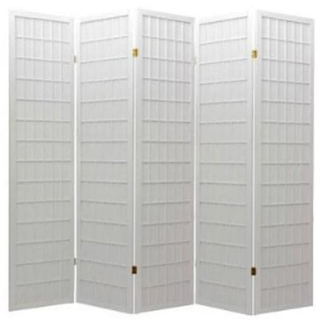 Shop Oriental Shoji 5panel White Room Divider Screen Free Shipping