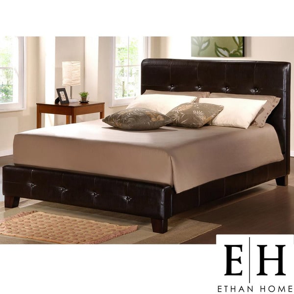 ETHAN HOME Copenhagen Dark Brown Upholstered Full Bed