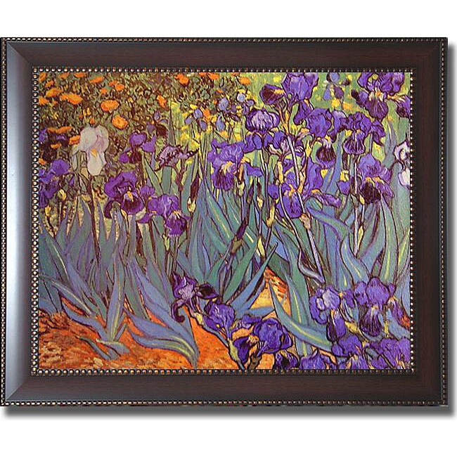 Vincent Van Gogh 'Iris Garden' Framed Canvas Art - Free Shipping Today ...