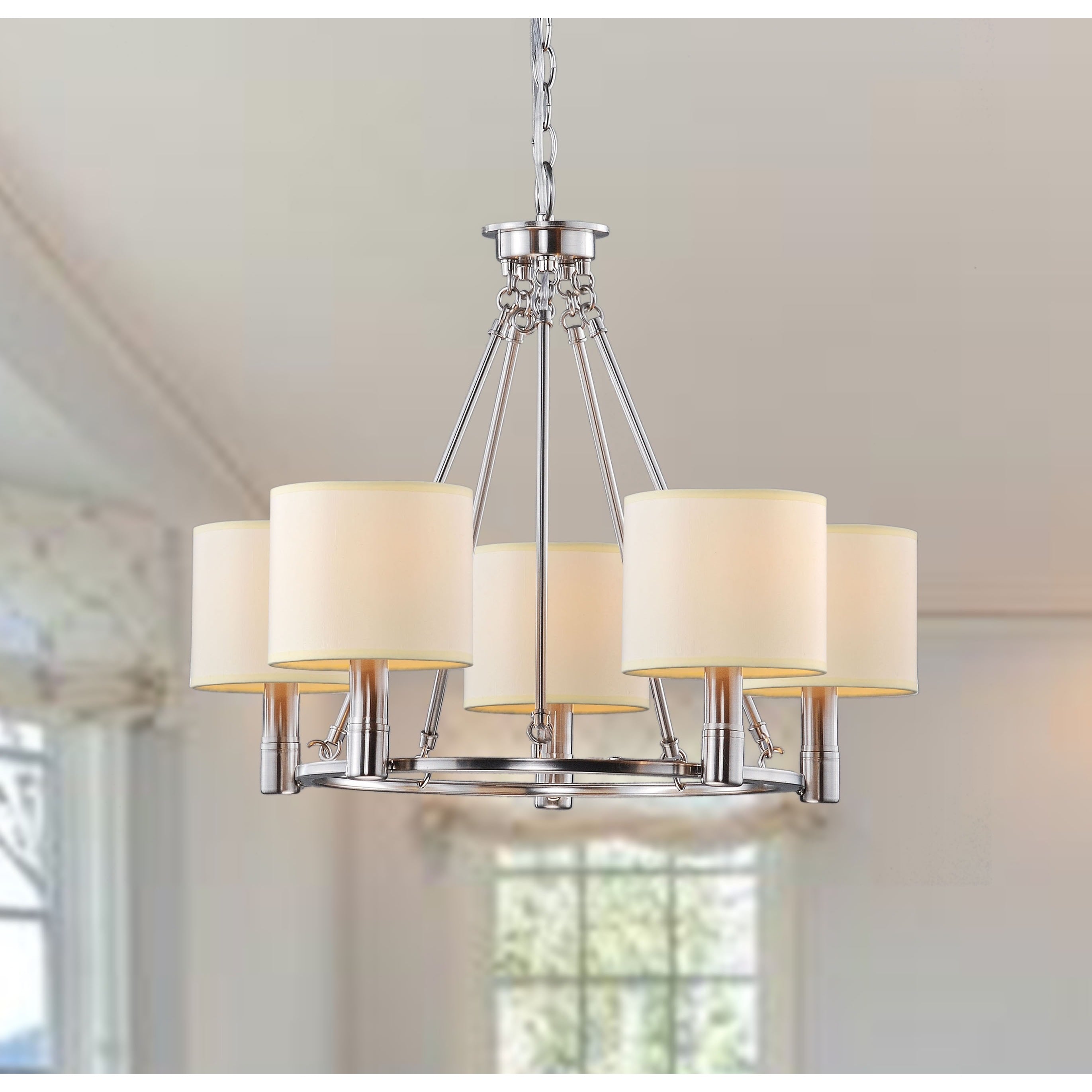 Nickel Chandeliers and Pendants Hanging and Flush