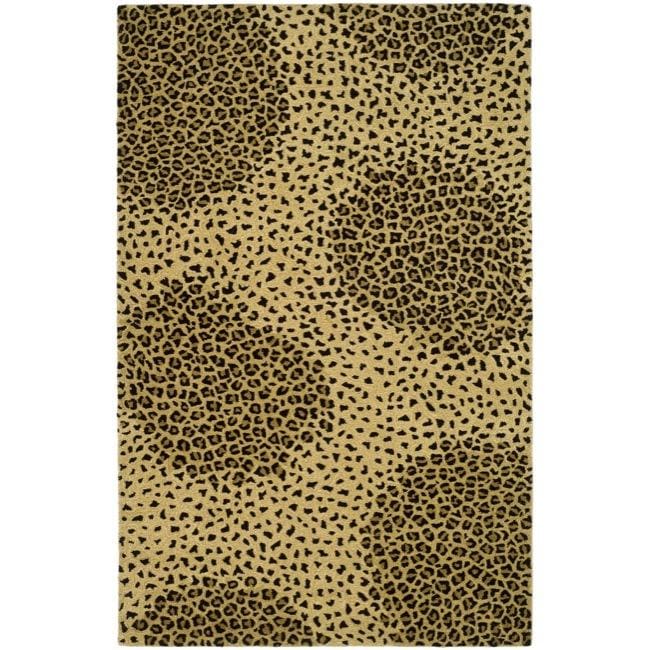 Handmade Soho Leopard Beige New Zealand Wool Rug (36 X 56)