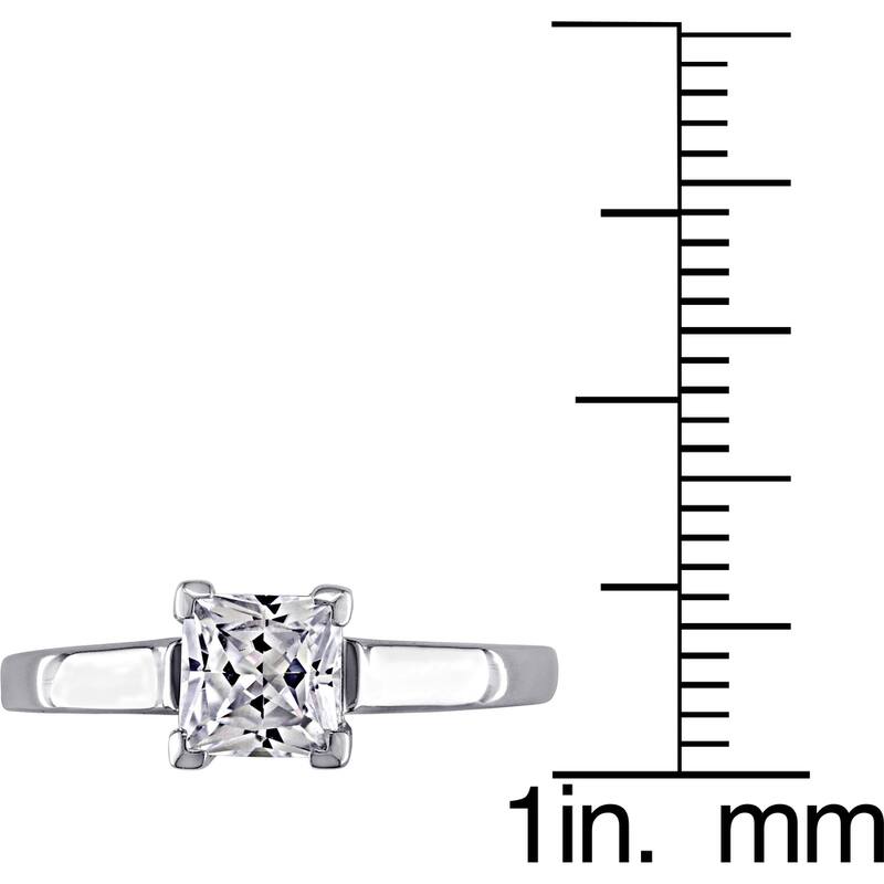 Miadora 10k White Gold Princess-cut Created White Sapphire Solitaire Engagement Ring