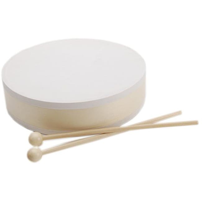 Unpainted Drum And Sticks Musical Instrument Set