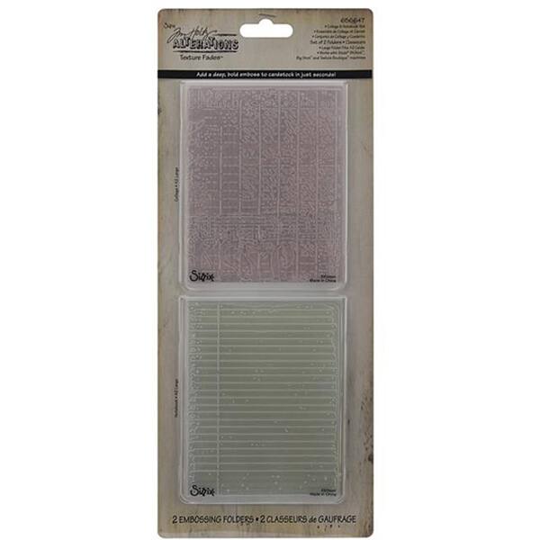 Ellison Sizzix Texture Fades 'Collage & Notebook' Embossing Folders ...