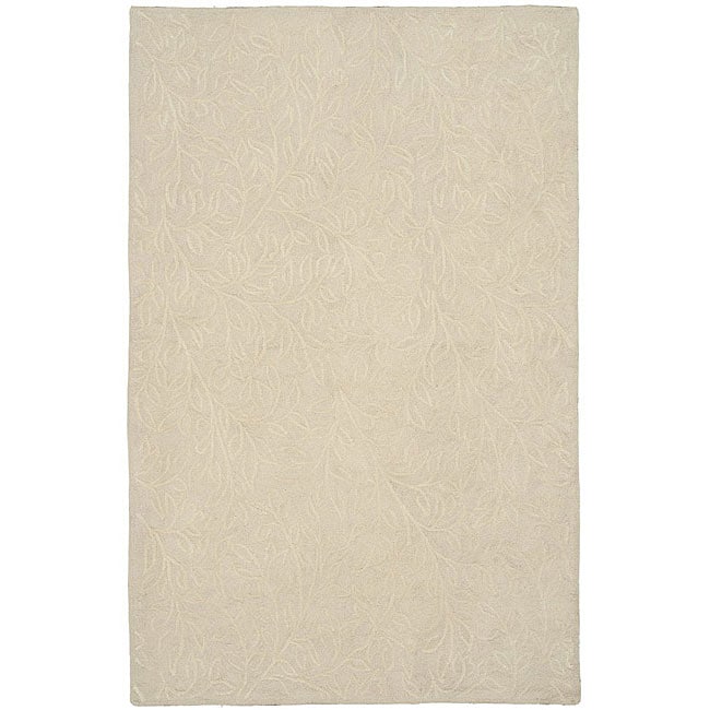 Martha Stewart Sprig Snowberry White Cotton Rug (39 X 59)