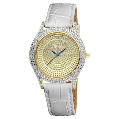 Akribos XXIV Women's Diamond Gold Brilliance Swiss Quartz Strap Watch