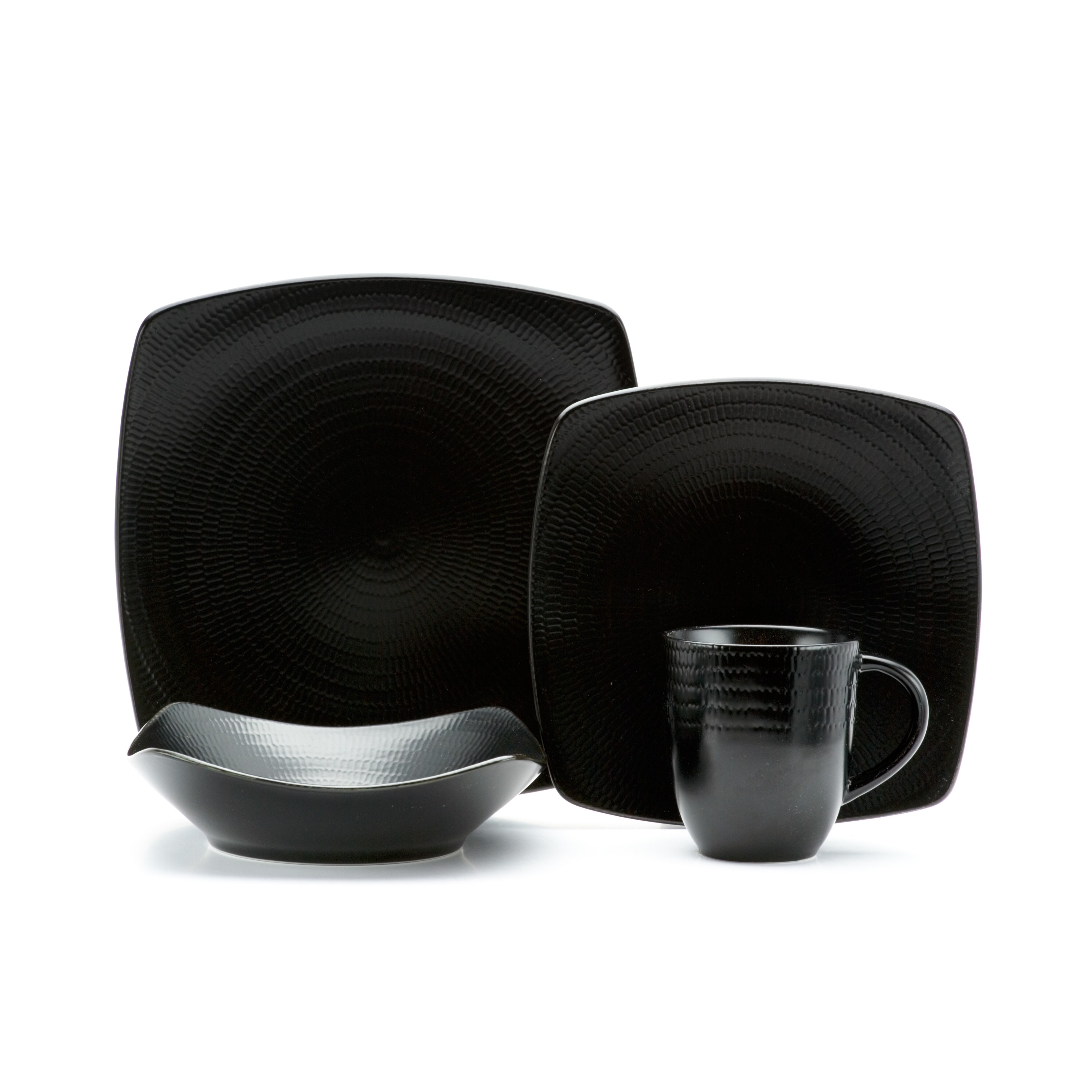 Red Vanilla Black Rice 16-piece Dinnerware Set