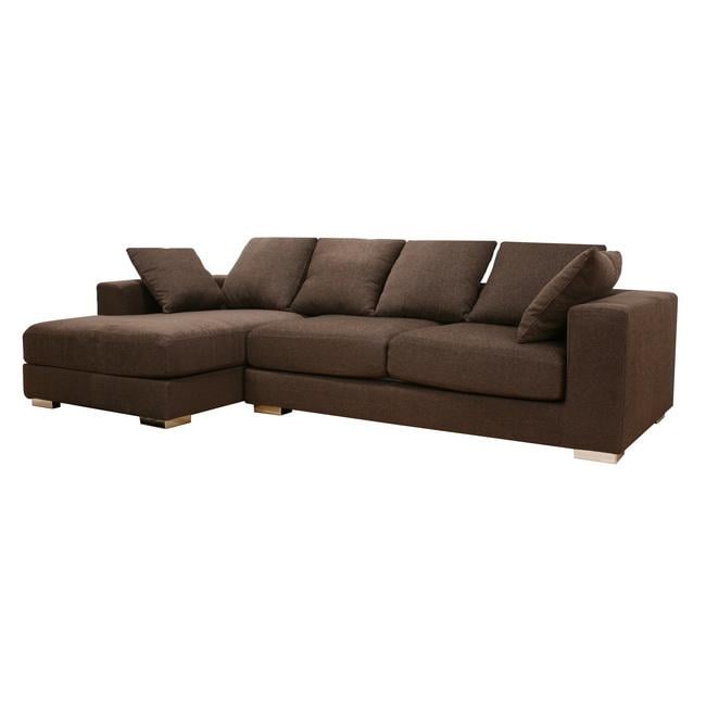 Florence Twill Fabric Chrome Sectional Sofa