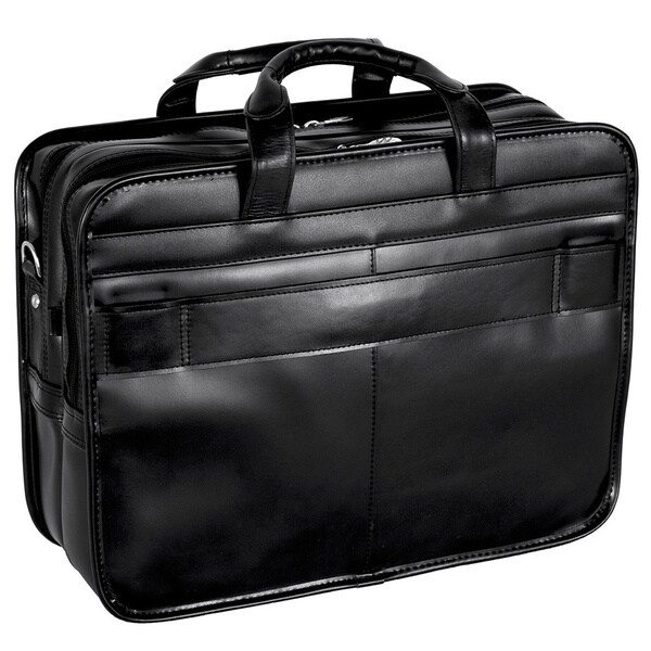 McKlein Elston Black Full Grain Leather 15.6/" Laptop Case