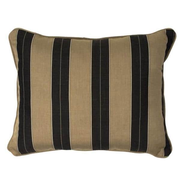 Cocoa/Black Stripe Corded Indoor/ Outdoor Pillows with Sunbrella Fabric (Set of 2)