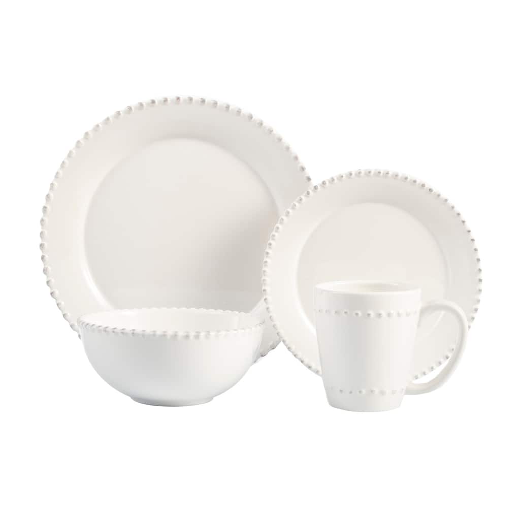 American Atelier Bianca Bead 16-piece Dinnerware Set