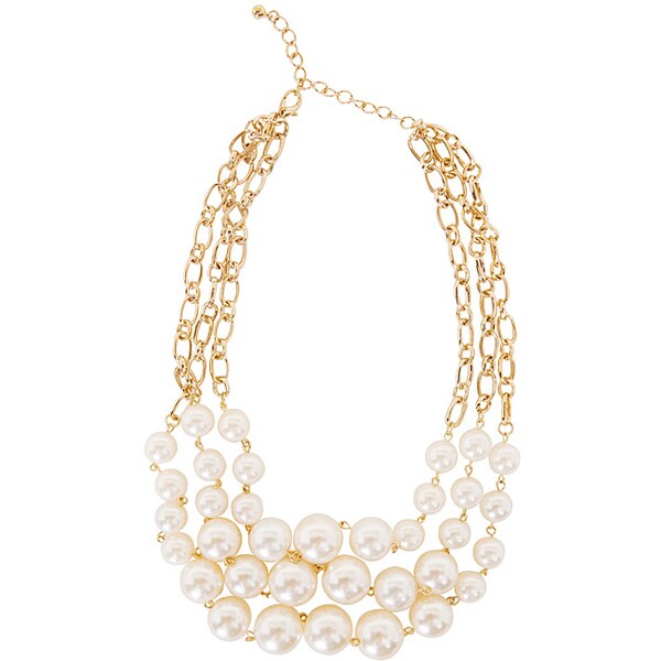 Shop NEXTE Jewelry Goldtone Cream Color Faux Pearl Bib Necklace Free