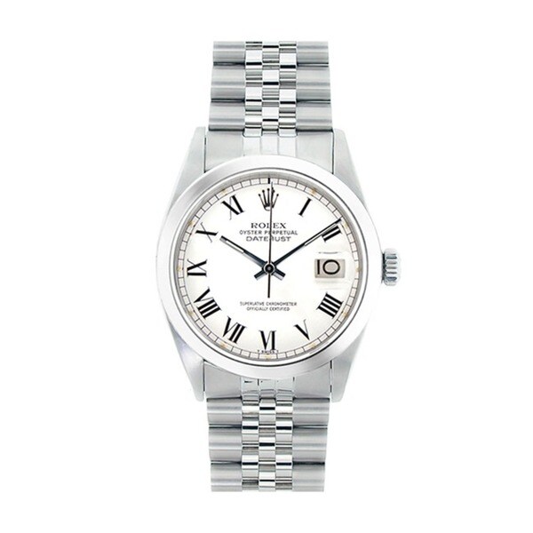 Pre-Owned Rolex Men's Datejust White Dial Stainless Steel Watch - Free ...
