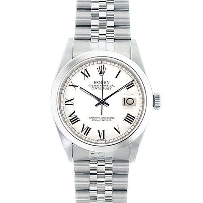 rolex datejust white dial red date