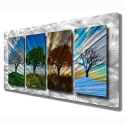 Ash Carl 'Four Seasons Tree Landscape' Metal Wall Art - Overstock - 5196052