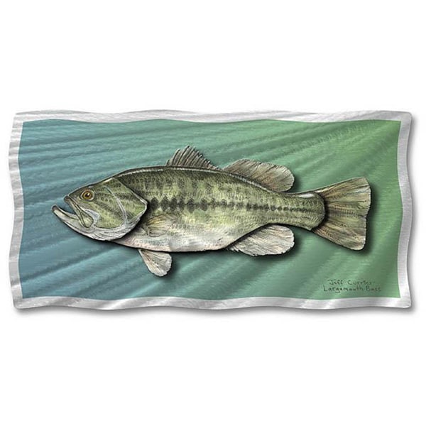 Jeff Currier 'Largemouth Bass' Metal Wall Art