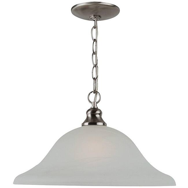 Windgate 1-Light Nickel Pendant with Alabaster Glass Shade