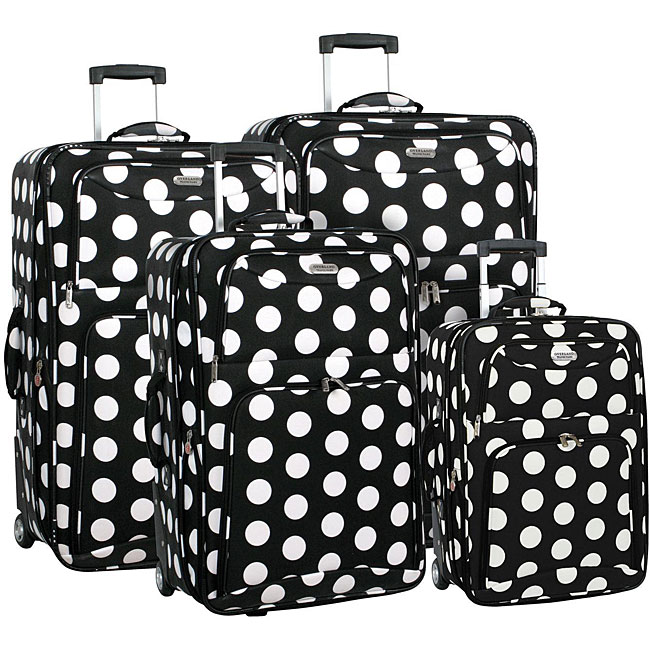 Overland Travelware Polka Dot 4 piece Luggage Set