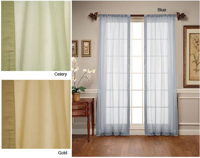Arden Silk Border Sheer Window Panel Pair