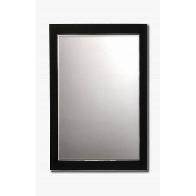 Black Framed Beveled Wood/Glass Wall Mirror