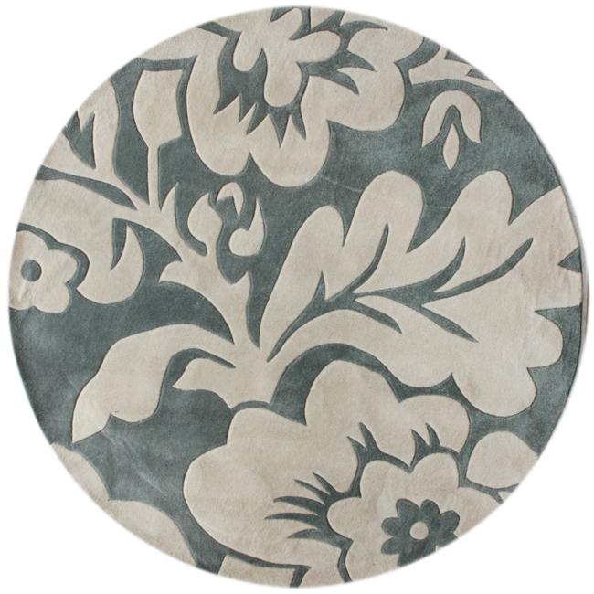 Nuloom Handmade Pino Floral Slate Round Rug (6 Round)