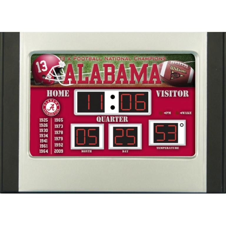 Alabama Crimson Tide Scoreboard Desk Clock College Themed