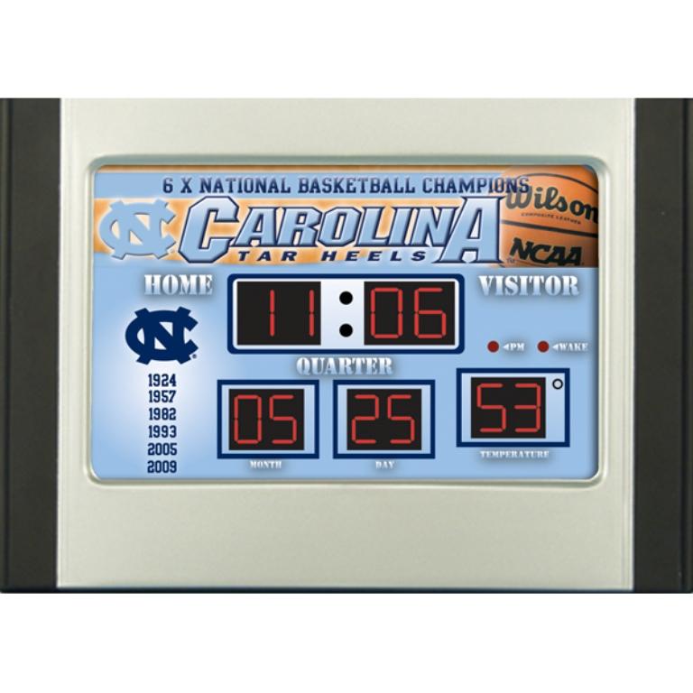 North Carolina Tar Heels Scoreboard Desk Clock College Themed