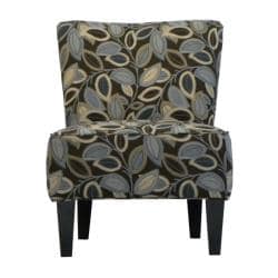 Hali Armless Designer Accent Chair Brown Modern Leaf  