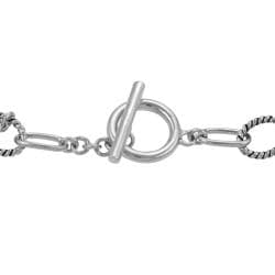 Tressa Sterling Silver Oxidized Charm Toggle Bracelet Tressa Charm Bracelets