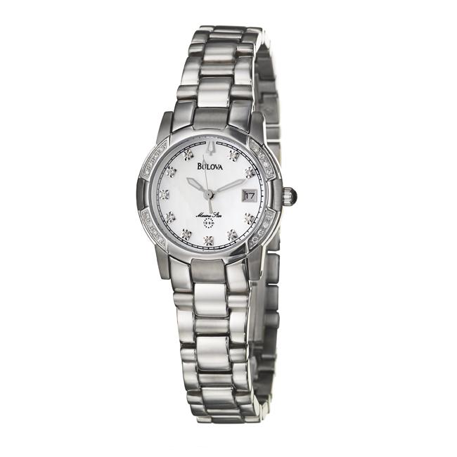 Bulova Womens Marine Star Stainless Steel Quartz Diamond Watch