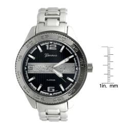 Geneva Platinum Mens Round Face Link Watch