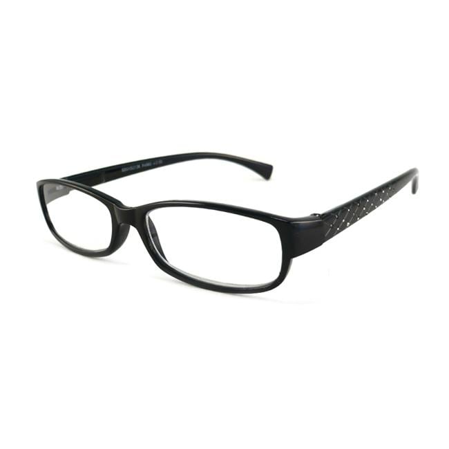 Urban Eyes Womens Crystal black Plastic Reading Glasses