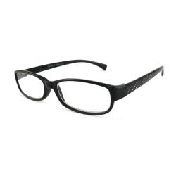 slide 1 of 2, Urban Eyes Women's Crystal-Black Plastic Reading Glasses