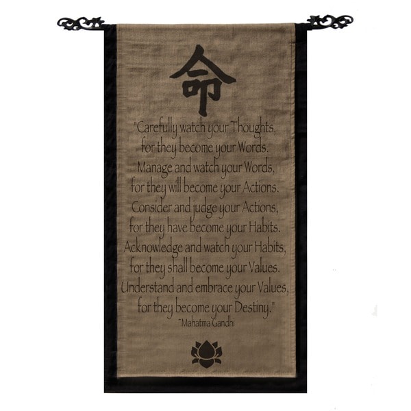 Handmade Mohandas Ghandi Scroll Banner (Indonesia)