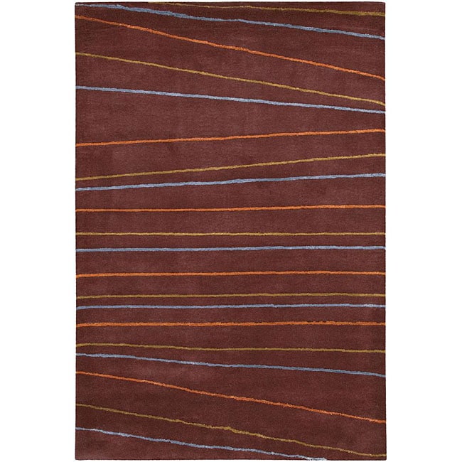 Hand tufted Striped Mandara Wool Rug (5 X 76)