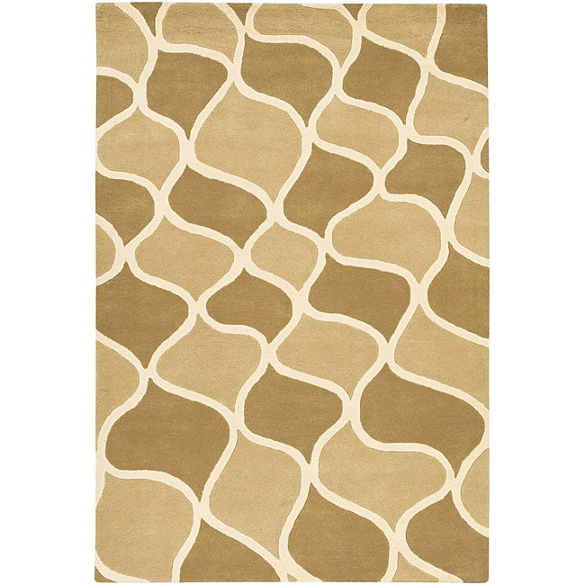 Hand tufted Mandara Beige New Zealand Transitional Wool Rug (5 X 76)