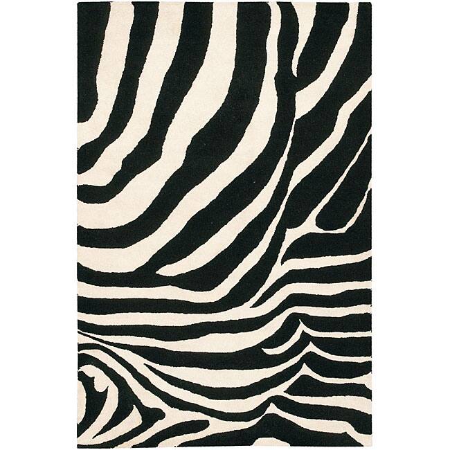 Artist's Loom Hand-tufted Contemporary Animal Print Wool Rug - 5' x 7'6