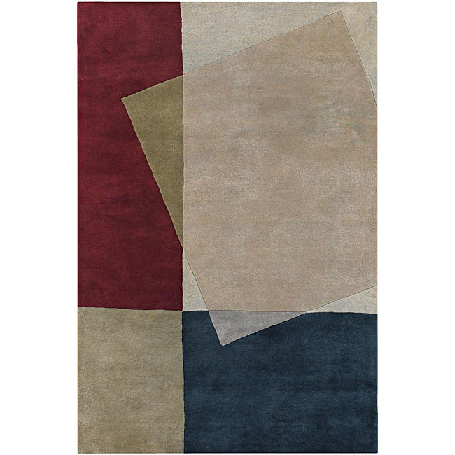 Hand tufted Mandara Multicolor Wool Area Rug (5 X 76)