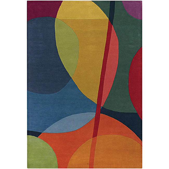 Shop Artist's Loom Handtufted Contemporary Geometric Wool Rug (7'9x10