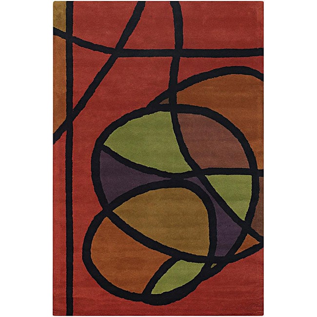 Hand tufted Mandara Orange Wool Rug (5 X 76)