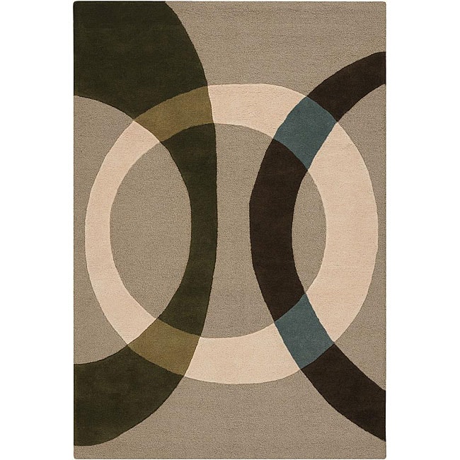 Hand tufted Mandara Beige New Zealand Wool Rug (79 X 106)